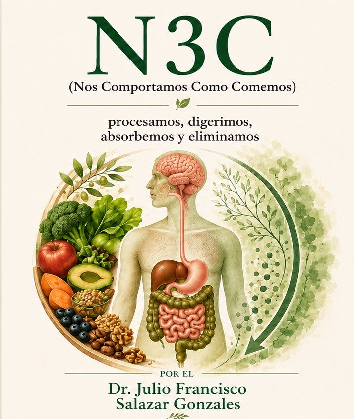 Portada del libro N3C (Nos Comportamos Como Comemos) del Dr. Julio Francisco Salazar Gonzales